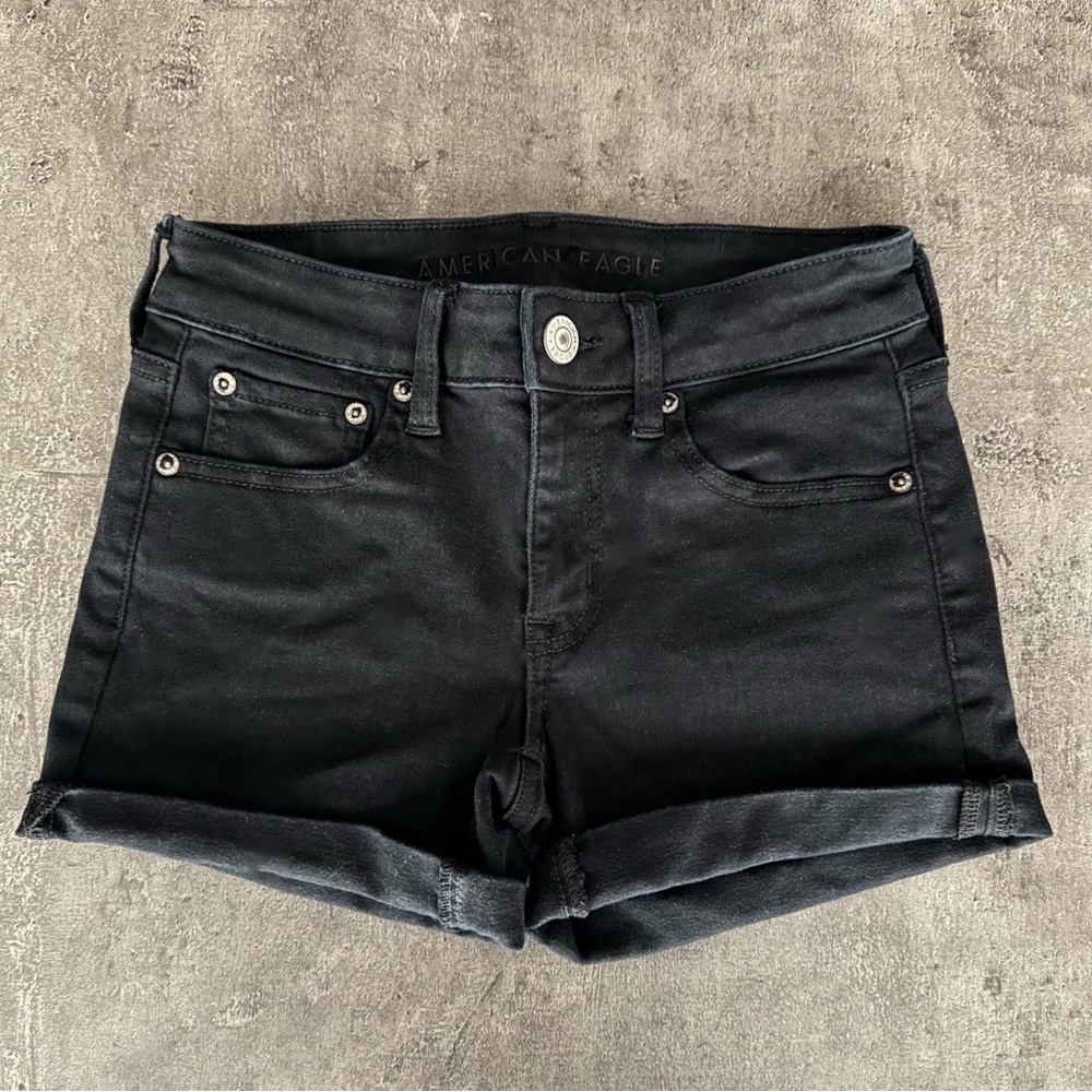 American Eagle (AE) Next Level Stretch Black Shorts, Women’s Size 0